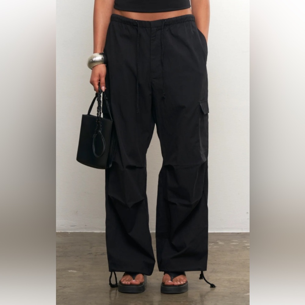 Local European Parachute Pants Black - Size Small/Medium